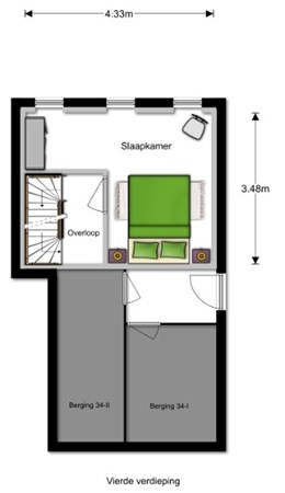 Floorplan - Olympiaweg 34-3, 1076 VZ Amsterdam